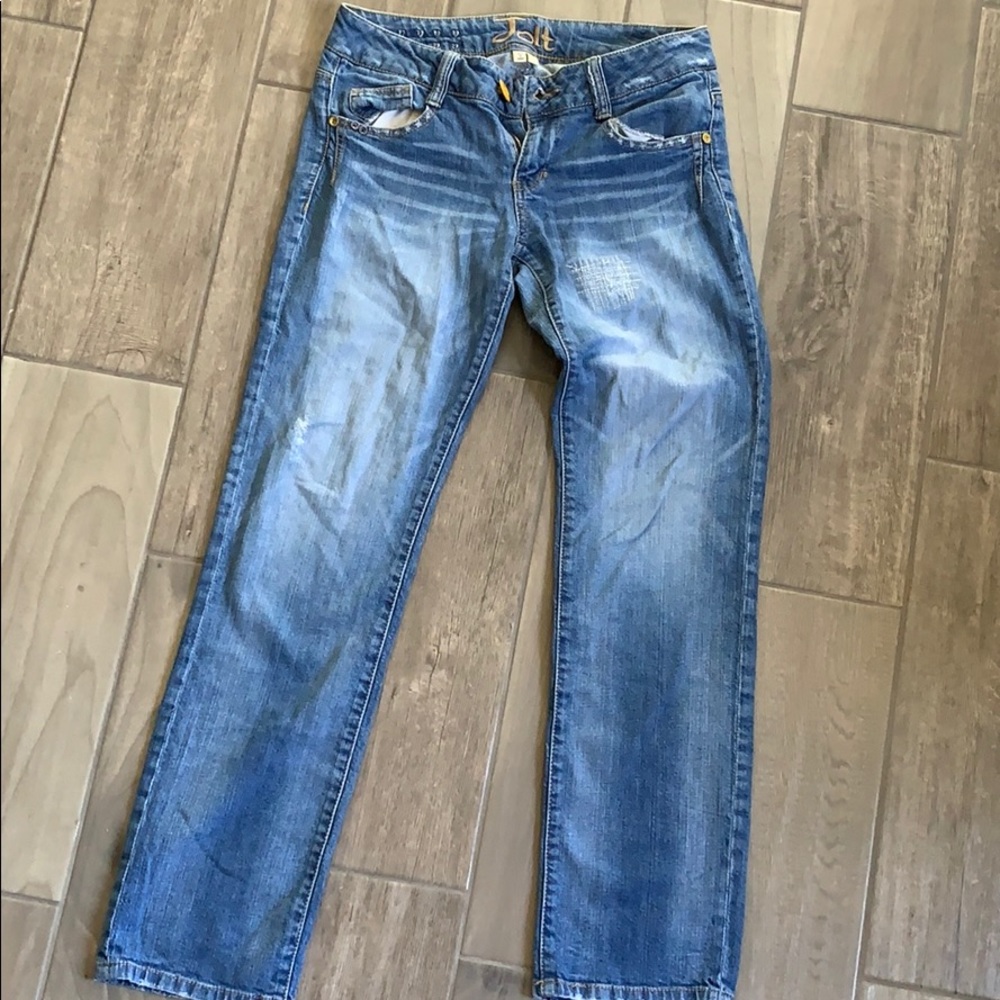 Vintage wash straight leg jeans